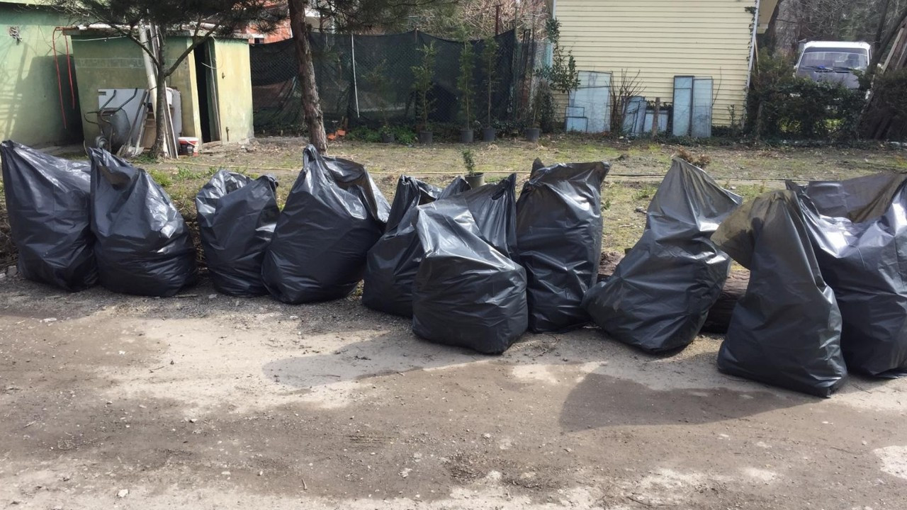 Sapanca Gölü çevresinden 10 poşet çöp toplandı