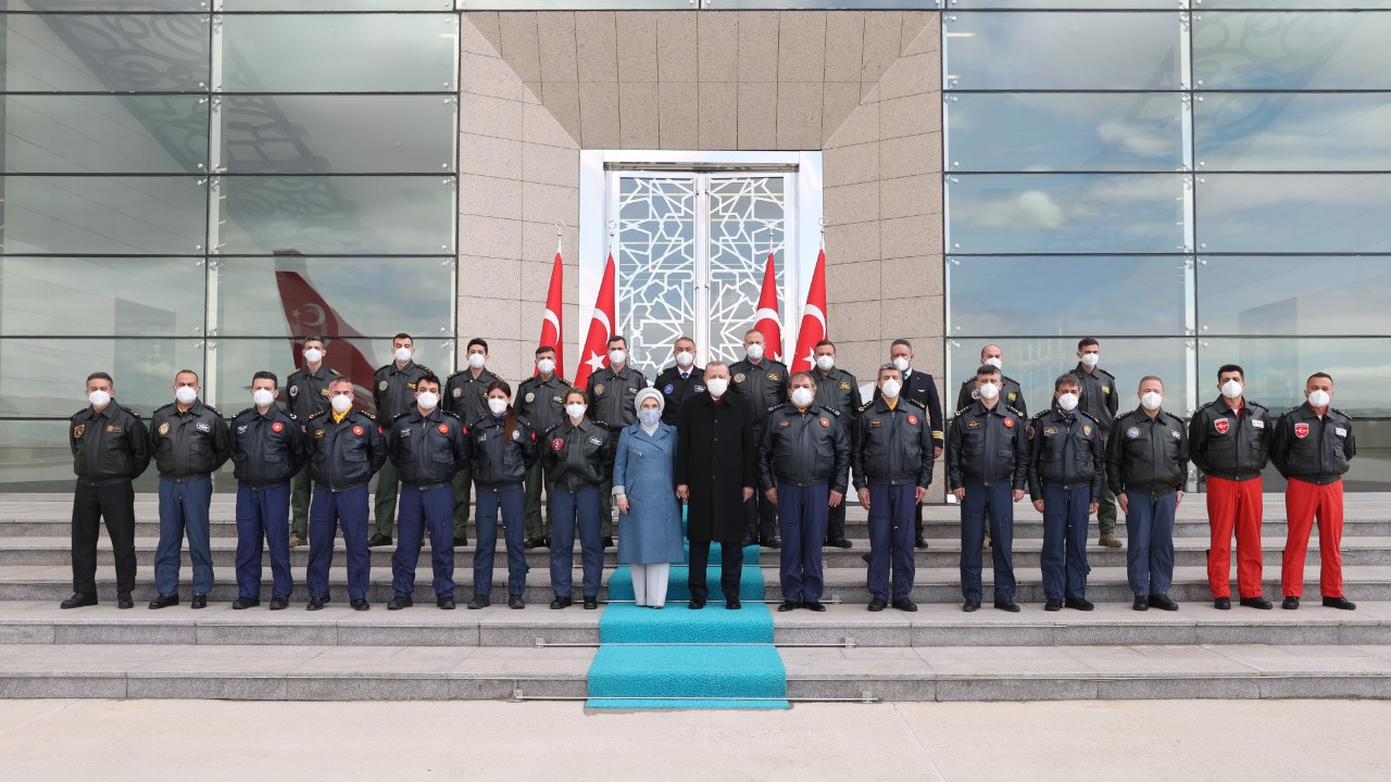 Cumhurbaşkanı Erdoğan’ı Ankara’da pilotlar karşıladı