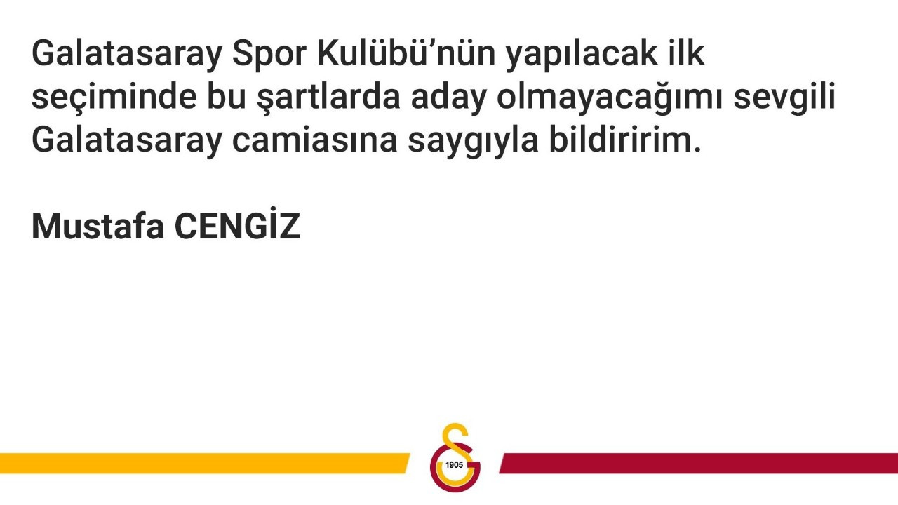 Cengiz aday değilim dedi