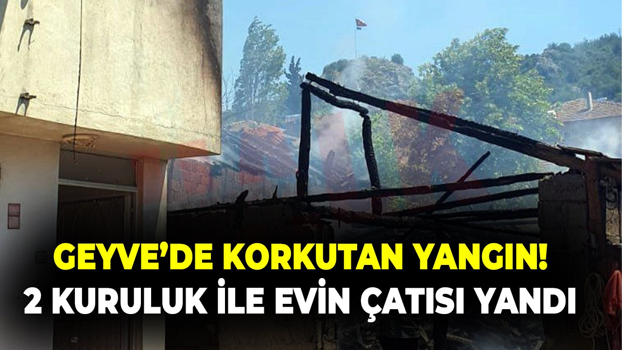 Geyve'de korkutan yangın! 2 kuruluk ile 3 katlı evin çatısı yandı