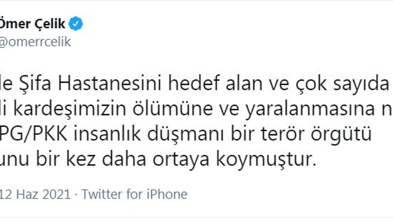 AK Parti'li Çelik: Sivilleri ve hastaneyi hedef alan bu saldırıyı lanetliyoruz