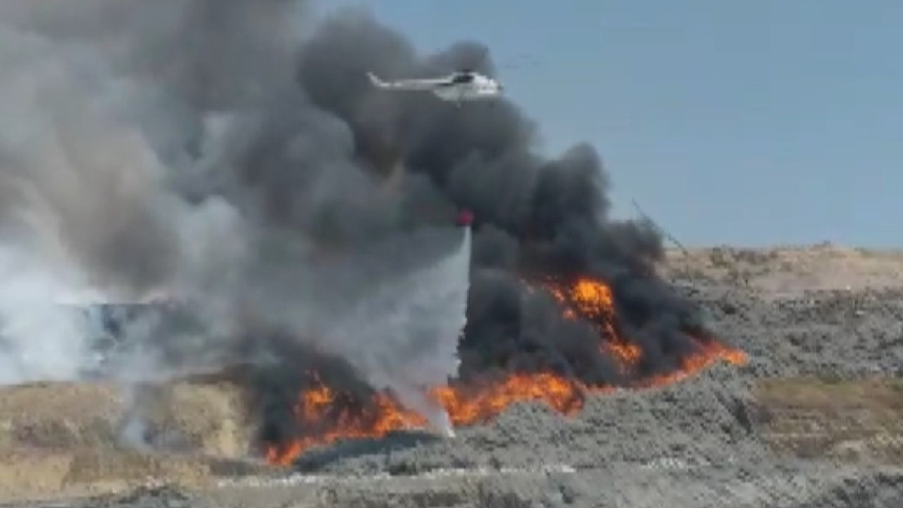 Kahramanmaraş’ta katı atık alanında yangın