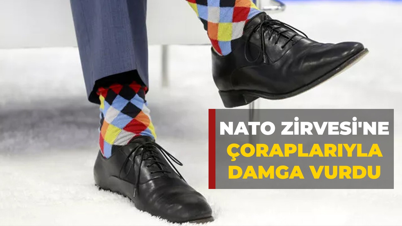 NATO Zirvesi'ne çoraplarıyla damga vurdu