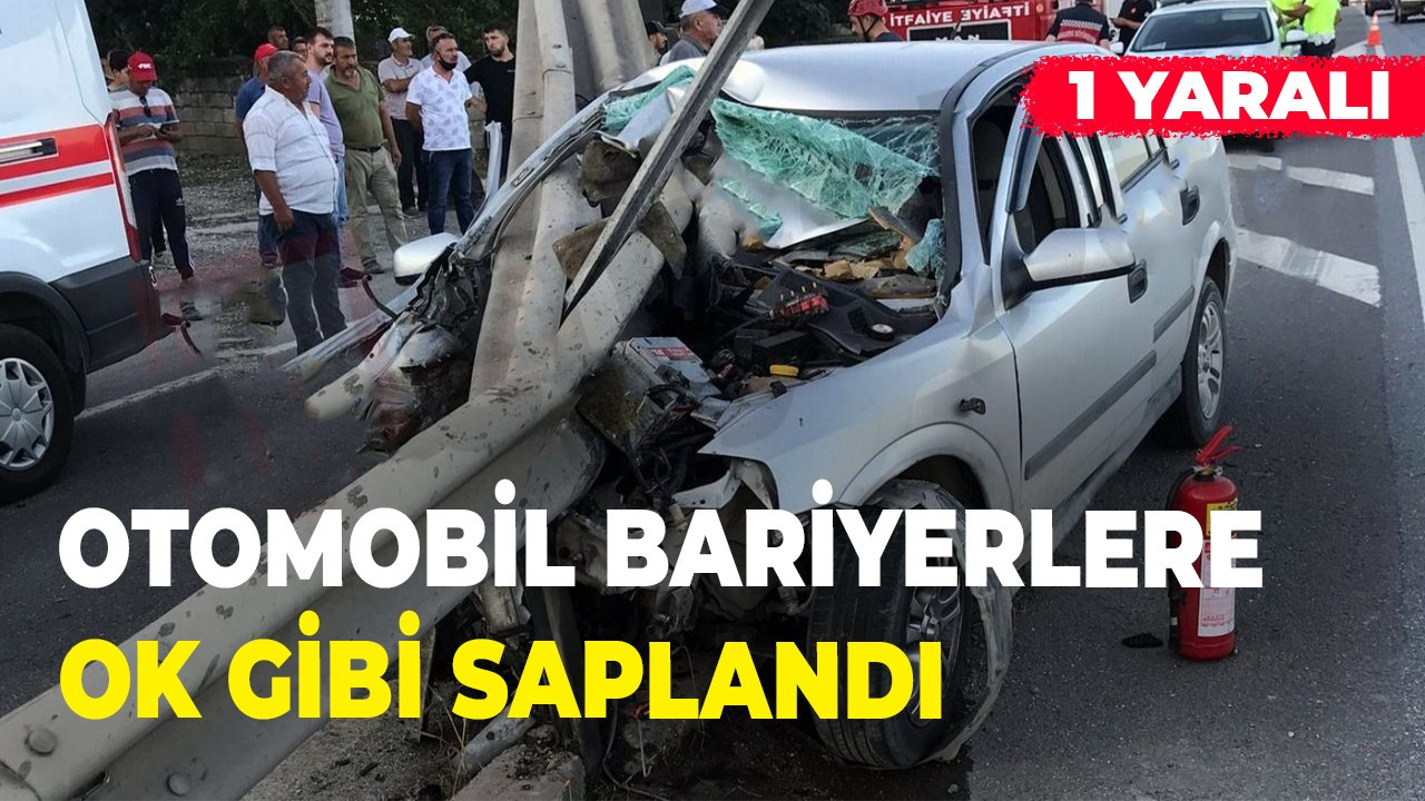 Otomobil bariyerlere ok gibi saplandı