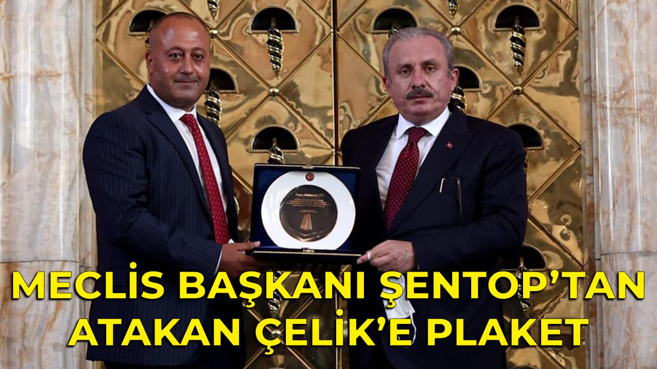 Meclis Başkanı Şentop’tan, Atakan Çelik’e plaket