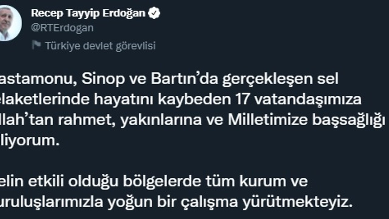 Erdoğan: AK Partimizin 20'nci kuruluş yıl dönümü etkinliklerini erteledik