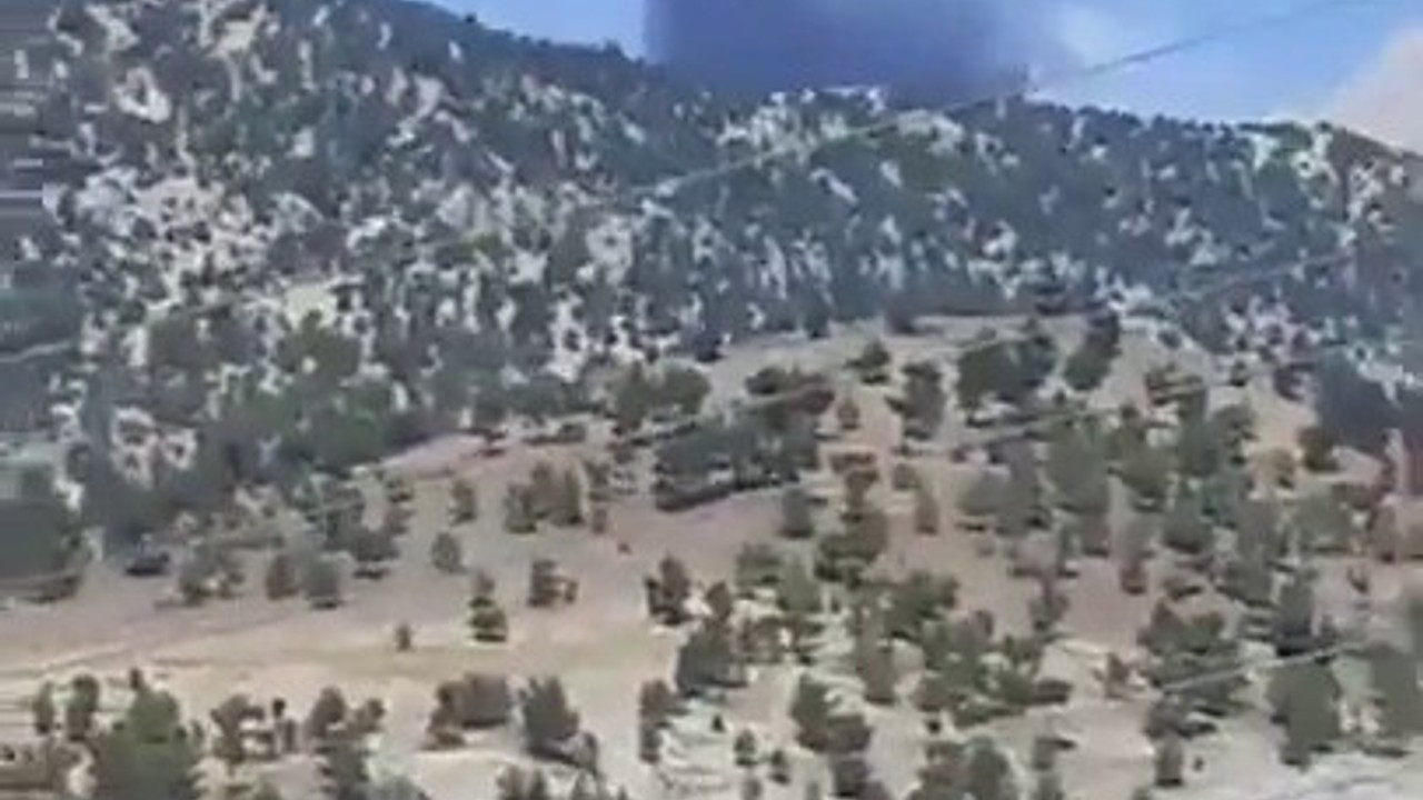 Yangın söndürme uçağının düştüğü ormanlık alanda alevler yeniden yükseldi
