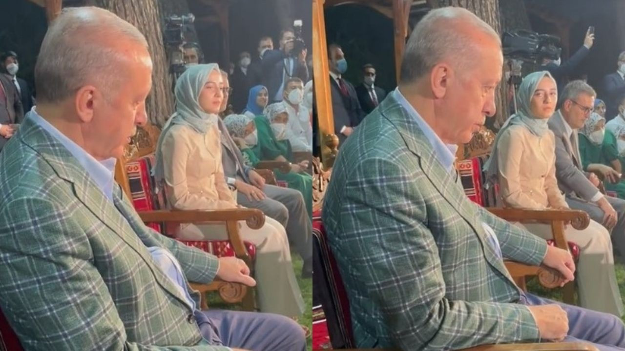 Cumhurbaşkanı Erdoğan, şiirini dinlerken gözyaşlarını tutamadı