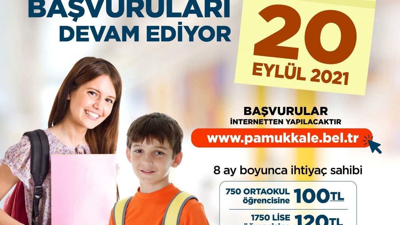 Pamukkale Belediyesi’nin eğitim yardımında son gün 20 Eylül