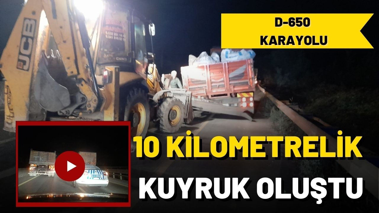 Geyve'de 10 kilometrelik kuyruk oluştu