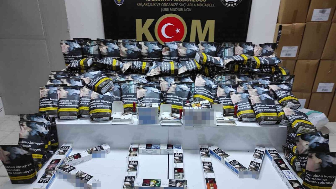 Samsun’da 7 bin 600 adet kaçak makaron ve 93 kilo tütün ele geçti