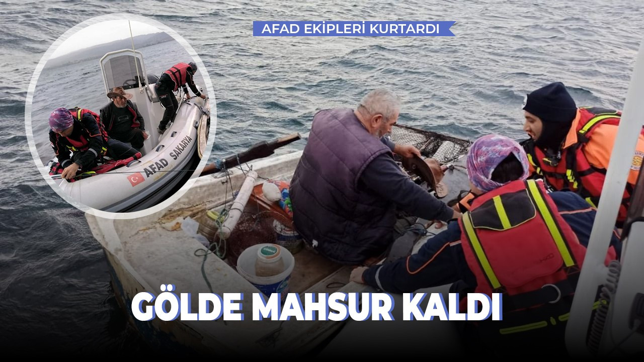 Gölde mahsur kaldı