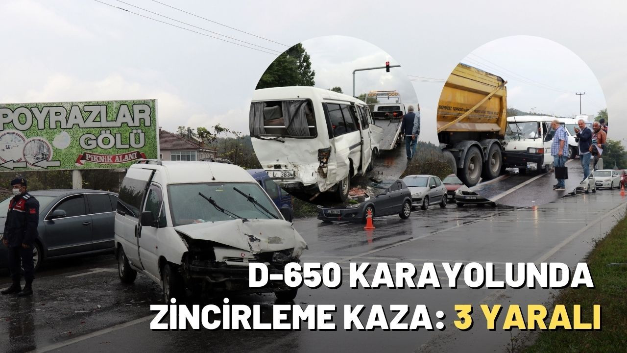 D-650 karayolunda zincirleme kaza: 3 yaralı