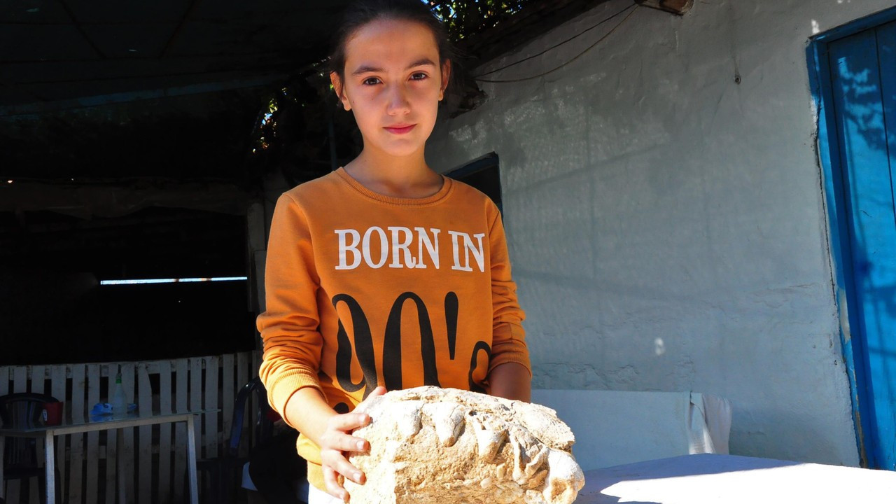 10 yaşındaki Elçin'in bulduğu kaya parçası için 'milyonlarca yıllık fosil' incelemesi