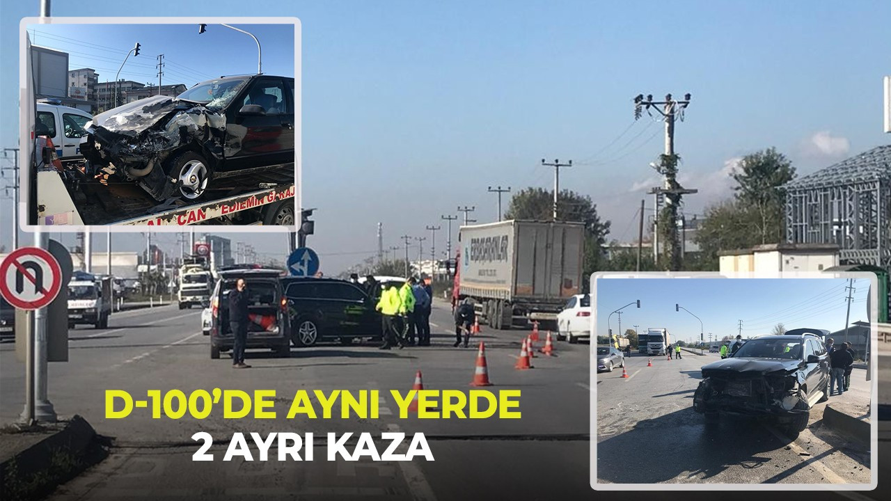 D-100’de aynı yerde 2 ayrı kaza