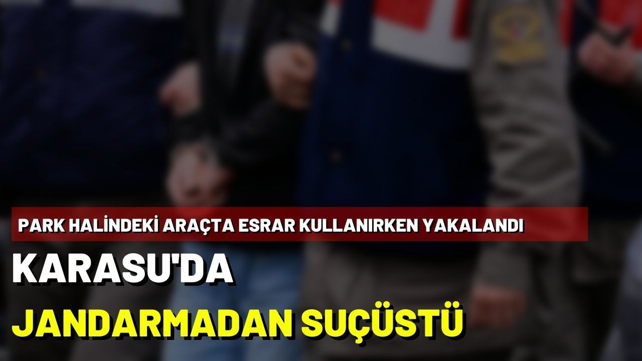 Karasu'da park halindeki araçta esrar kullanımına jandarmadan suçüstü