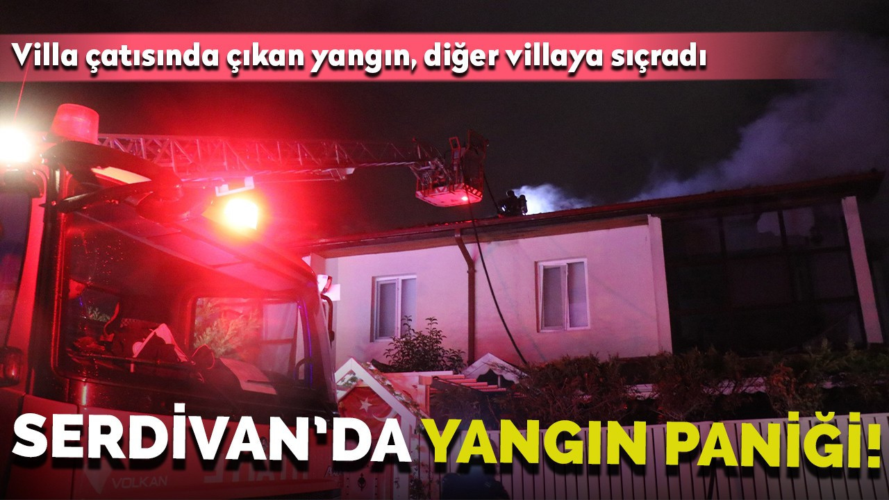 Villa çatısında çıkan yangın diğer villaya sıçradı, panik yaşandı