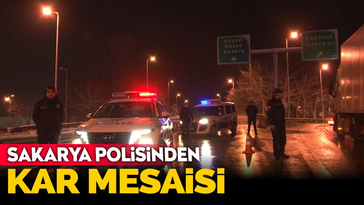 Sakarya polisinden yoğun kar mesaisi