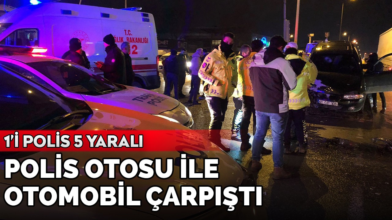 D-100’de polis otosu ile otomobil çarpıştı: 1’i polis 5 yaralı