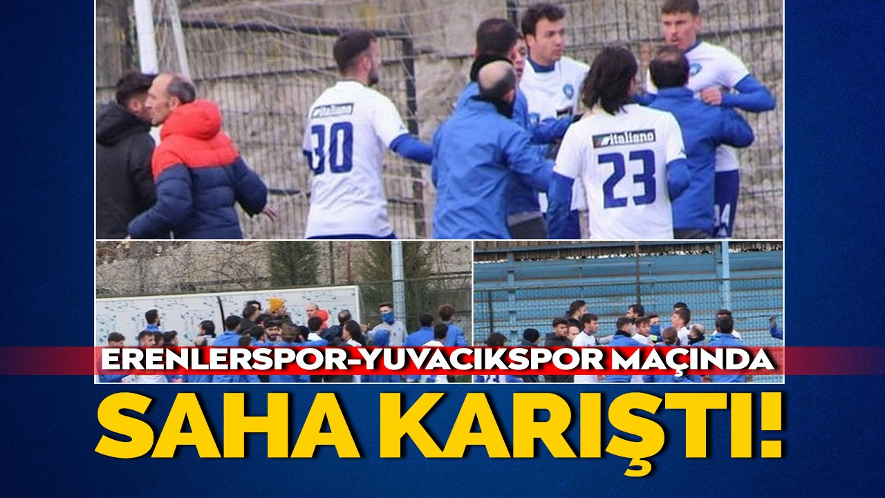 Erenlerspor - Yuvacıkspor maçında saha karıştı!