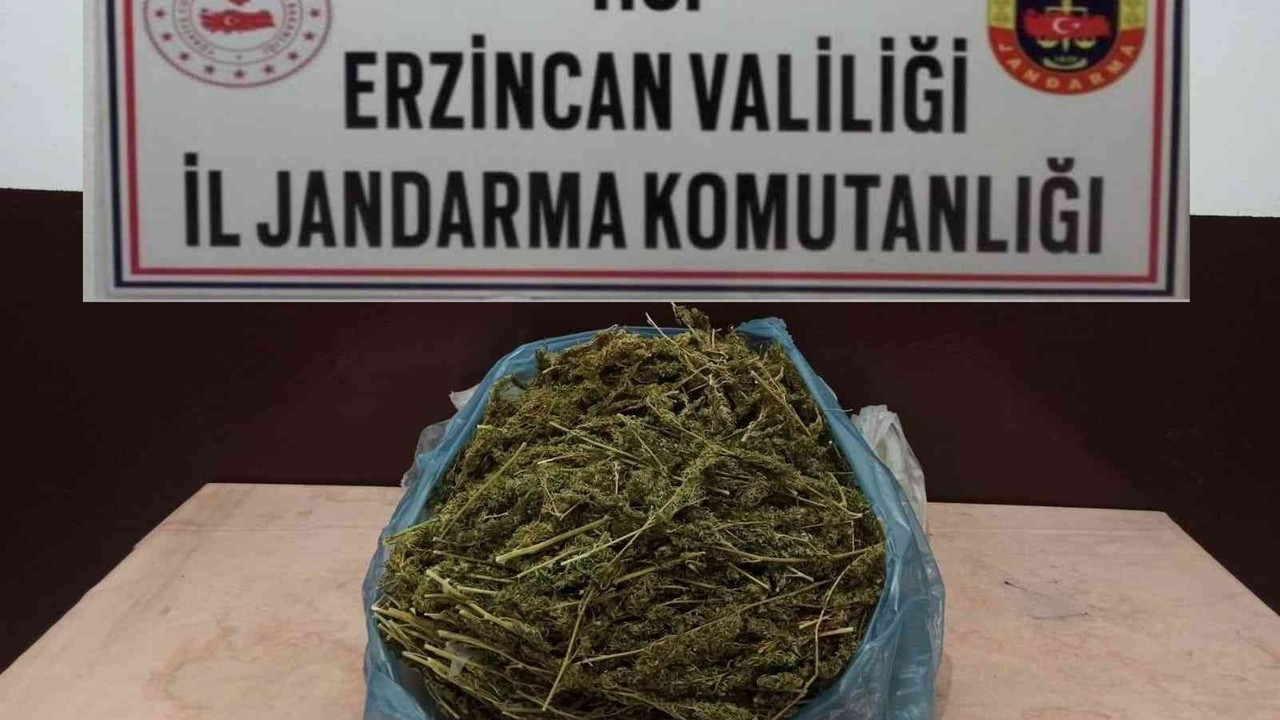 Erzincan’da 2 kilo 848 gram kubar esrar ele geçirildi