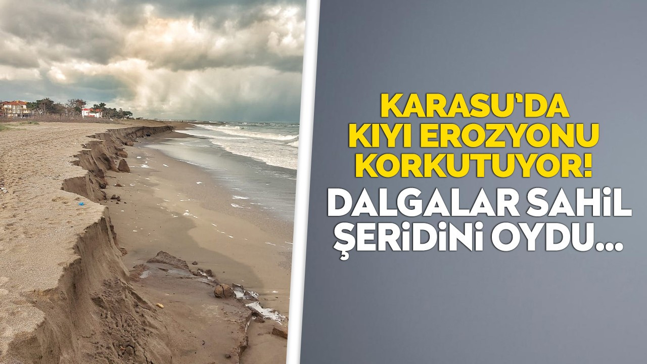 Karasu'da kıyı erozyonu korkutuyor! Dalgalar sahil şeridini oydu