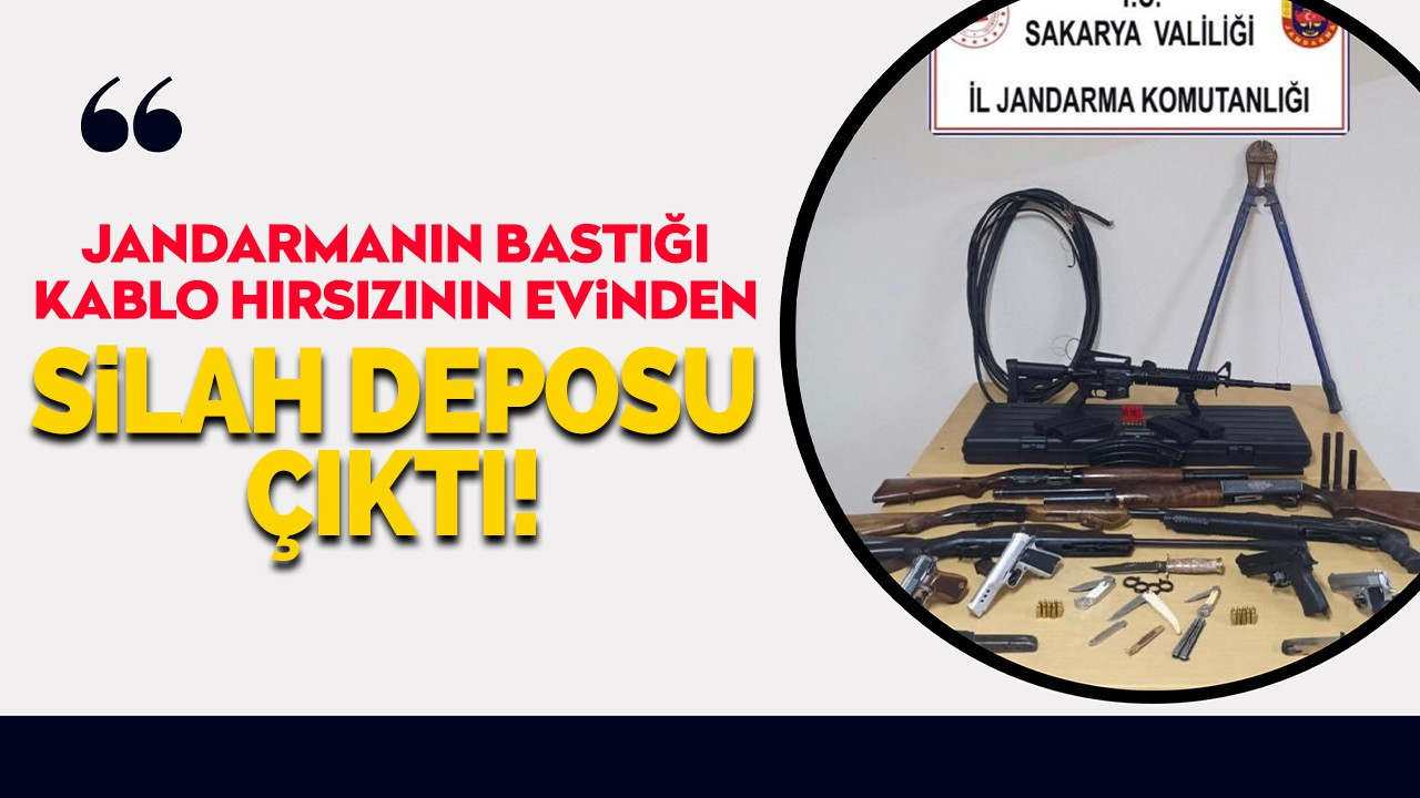 Jandarmanın bastığı kablo hırsızının evinden silah deposu çıktı