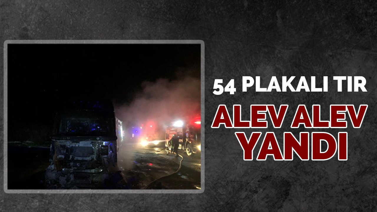 54 plakalı tır alev alev yandı