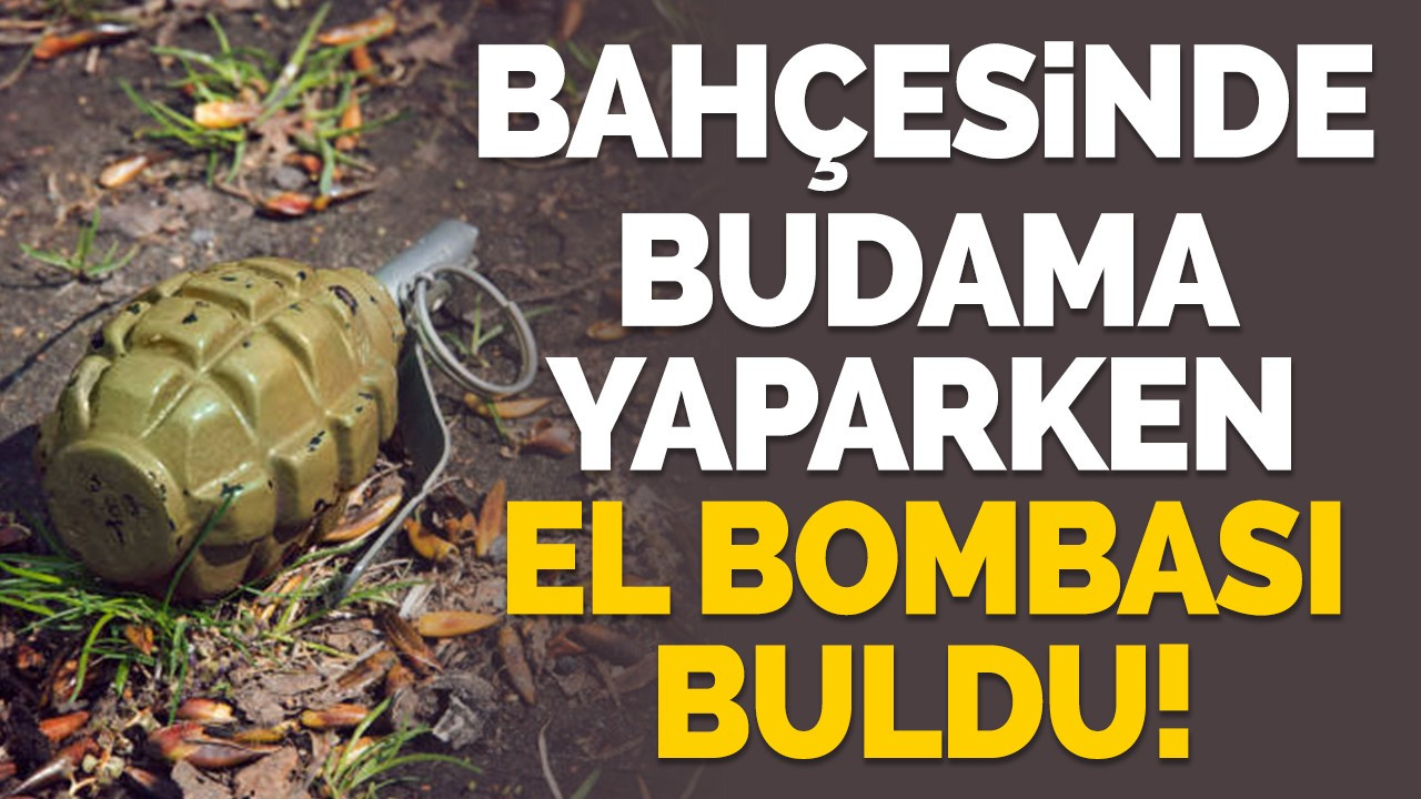 Bahçesinde el bombası buldu!