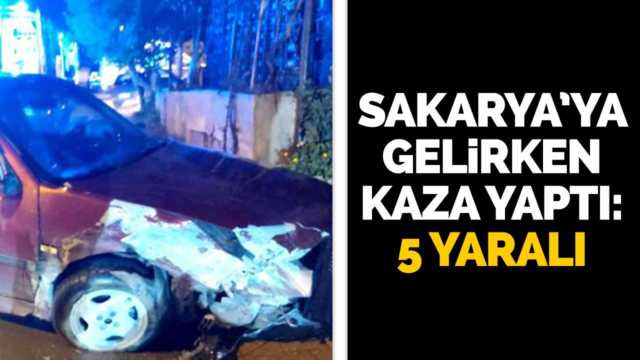 Sakarya'ya gelirken kaza yaptı: 5 yaralı