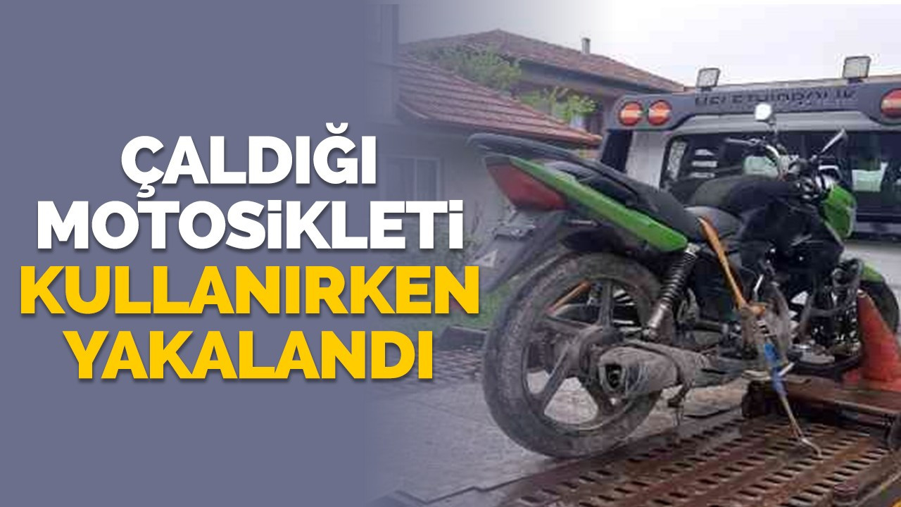 Çaldığı motosikleti kullanırken jandarmaya yakalandı