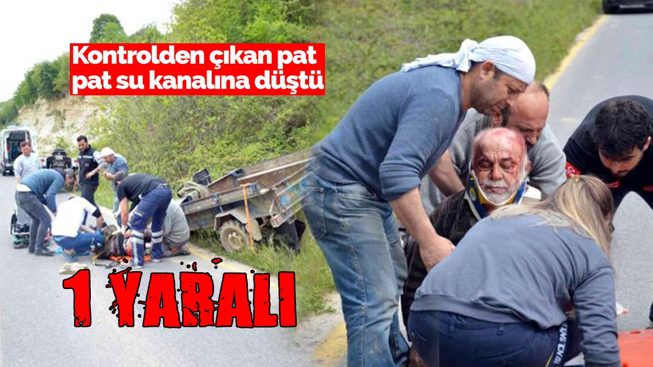 Kontrolden çıkan pat pat su kanalına düştü: 1 yaralı