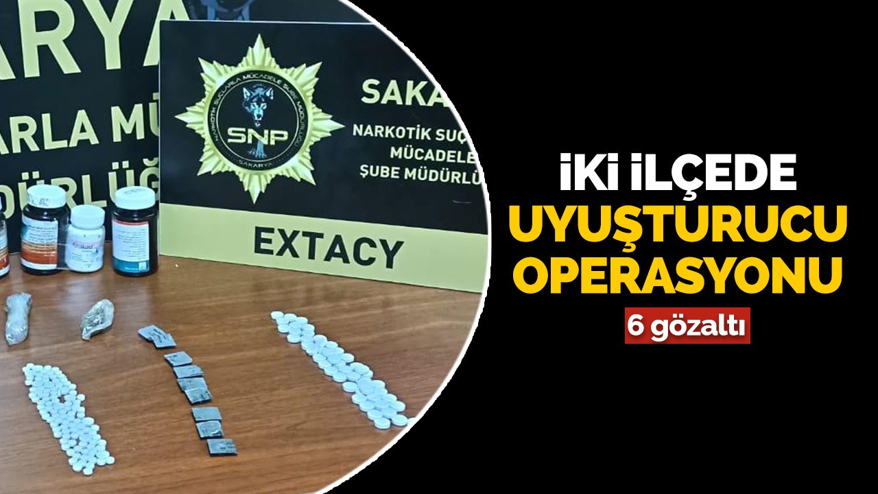 Sakarya'da iki ilçede uyuşturucu operasyonu: 6 gözaltı