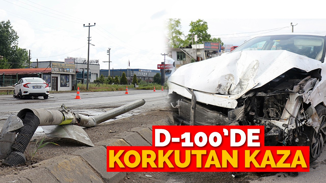 D-100’de korkutan kaza: Bu araçtan burnu bile kanamadan çıktı
