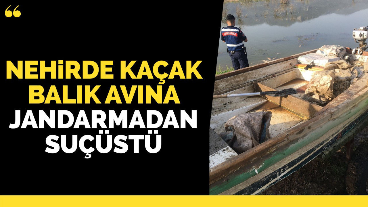 Nehirde kaçak balık avına jandarmadan suçüstü