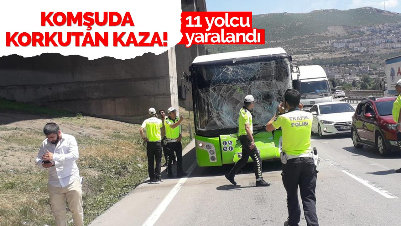 Belediye otobüsü tanker ile çarpıştı: 11 yolcu hastanelik oldu