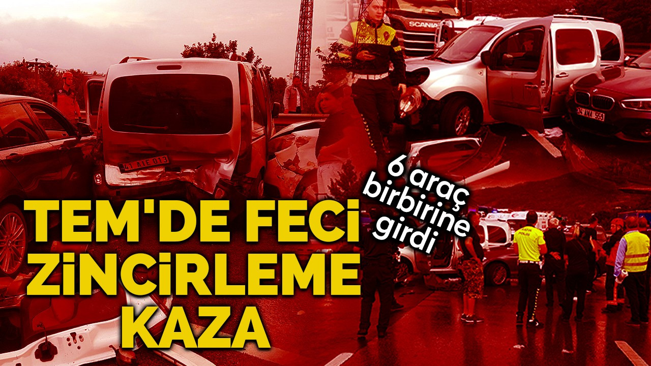 TEM'de feci zincirleme kaza: 6 araç birbirine girdi