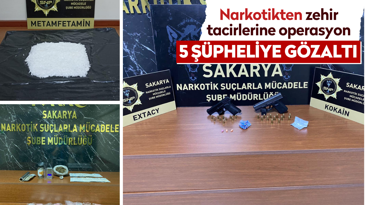 Narkotikten zehir tacirlerine operasyon: 5 gözaltı