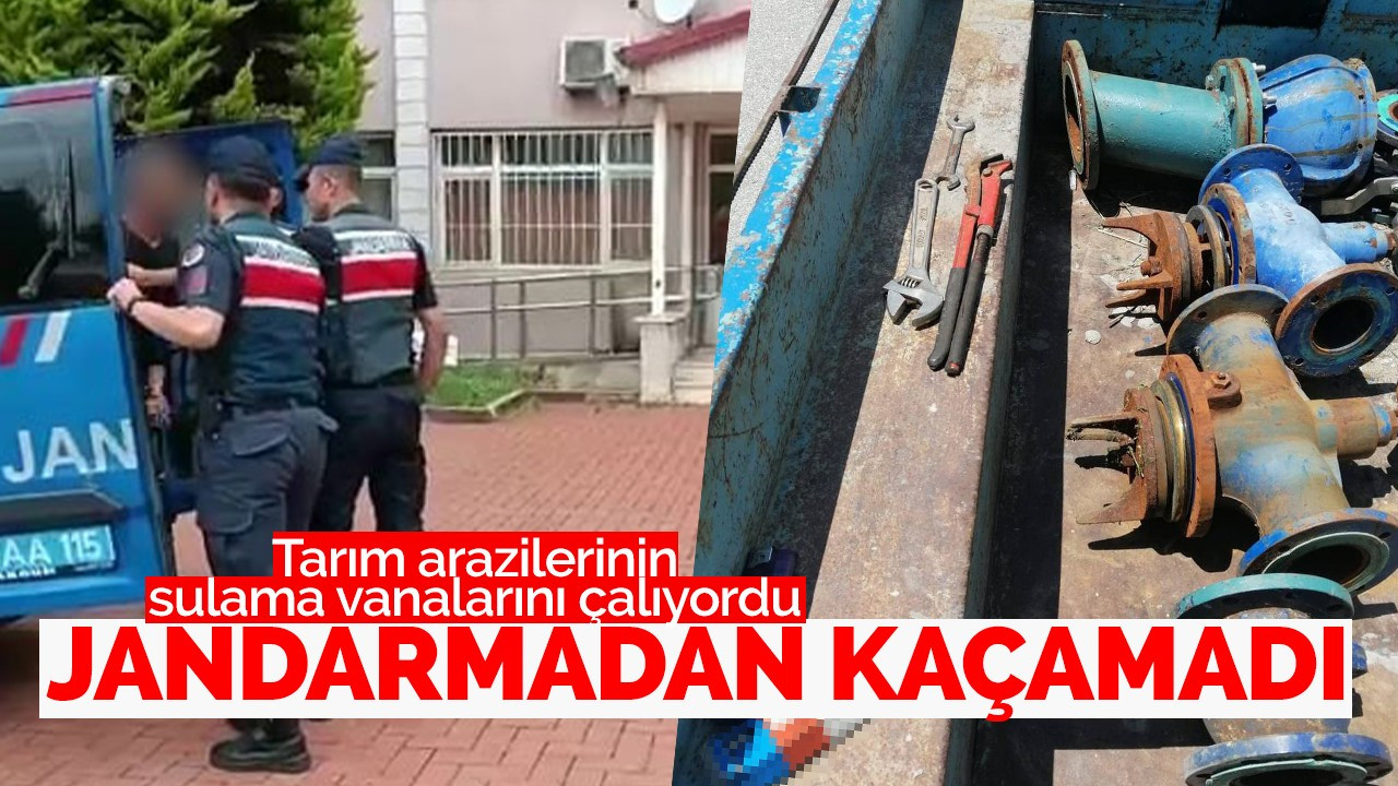 Tarım arazilerinin sulama vanalarını çalıyordu yakalandı