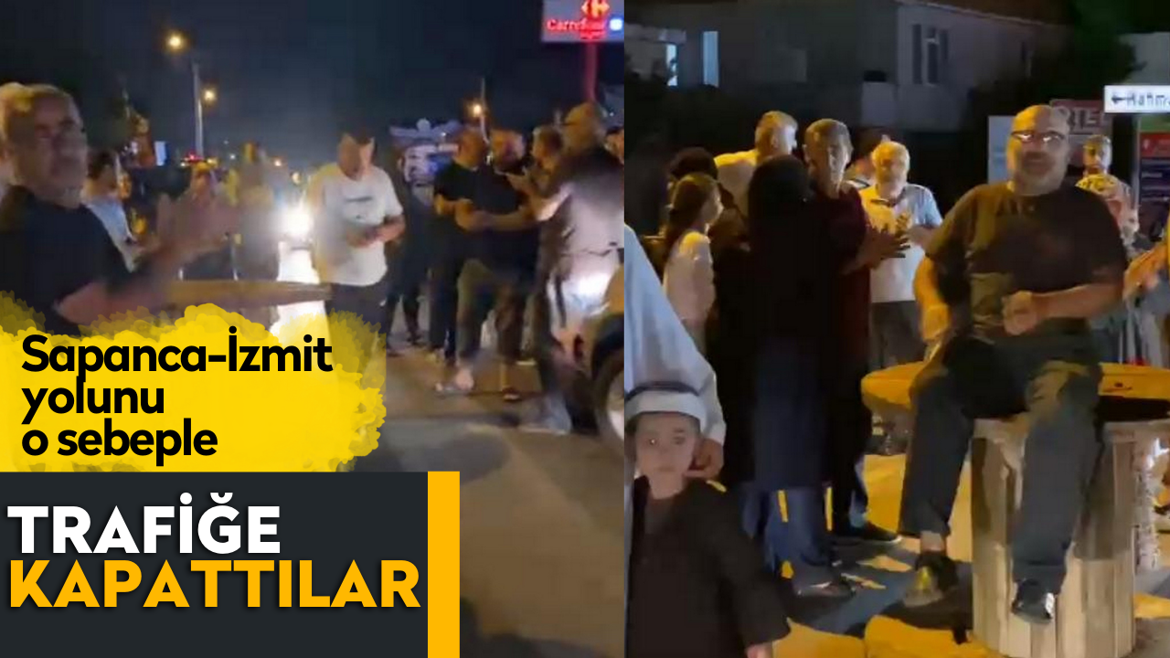 Sapanca-İzmit yolunu trafiğe kapattılar