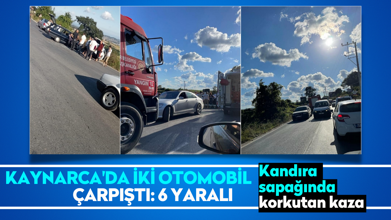 Sakarya’da iki otomobil çarpıştı: 6 yaralı