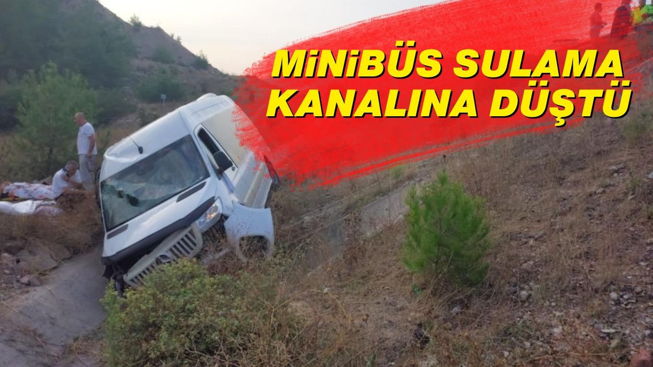 Minibüs sulama kanalına düştü!