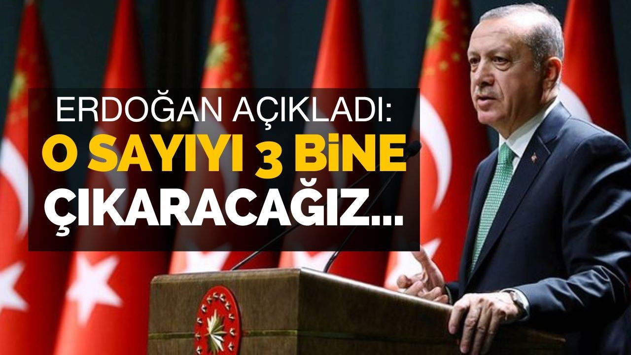 Erdoğan açıkladı: O sayıyı 3 bine çıkaracağız