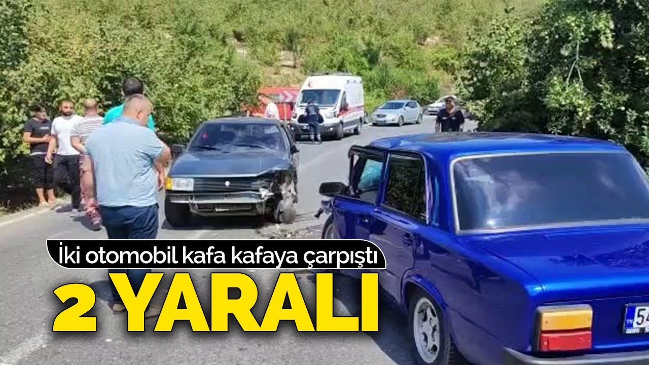 İki otomobil kafa kafaya çarpıştı: 2 yaralı