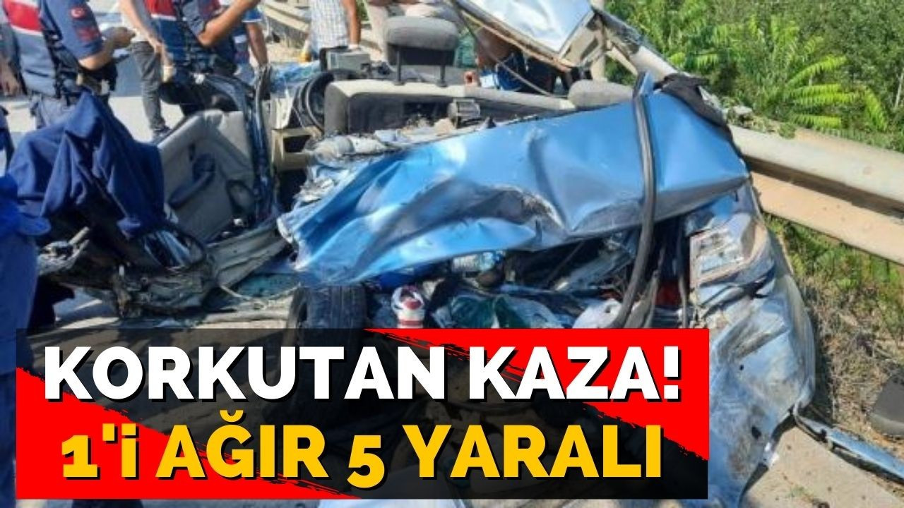 Korkutan kaza 1'i ağır 5 yaralı!