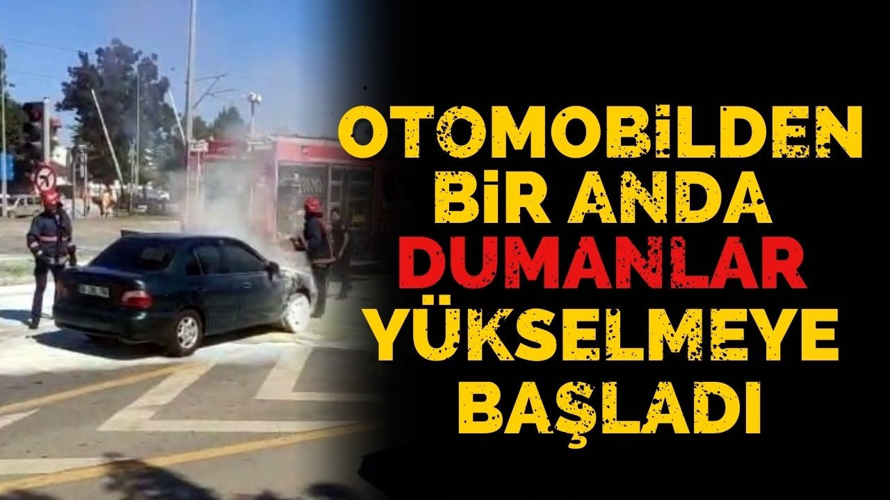 Otomobilden Bir Anda Dumanlar Yükselmeye Başladı