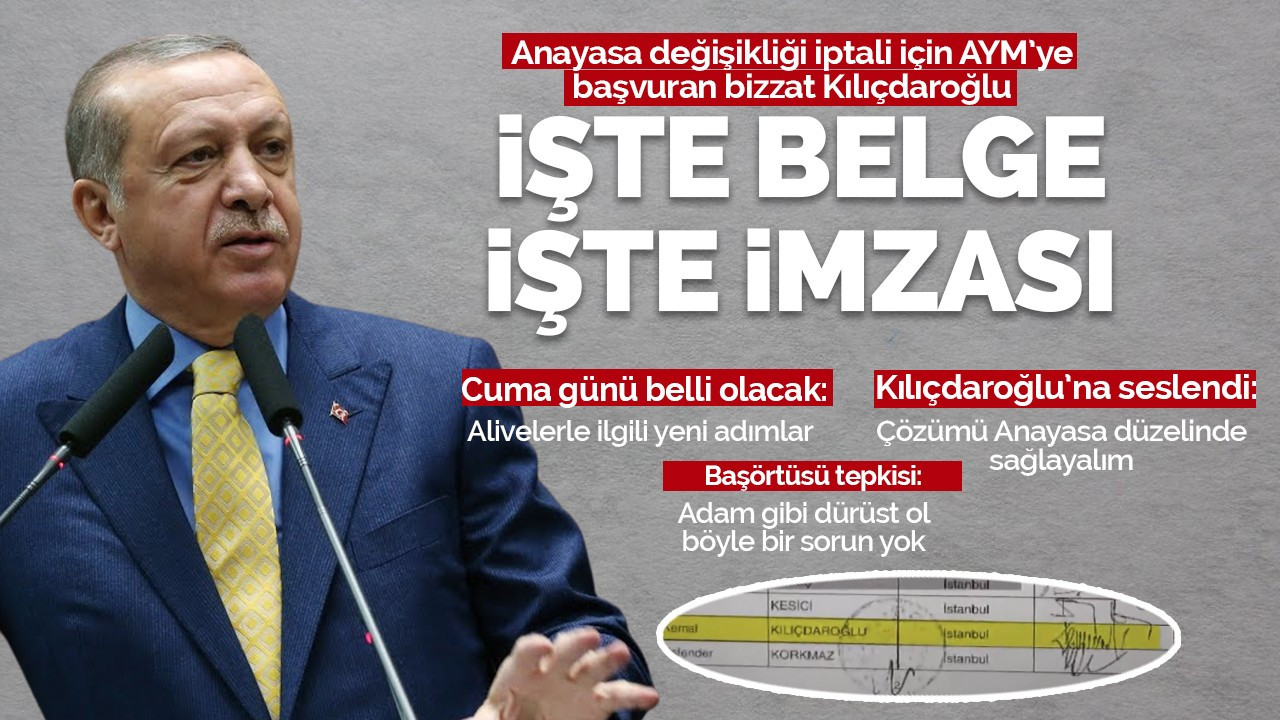 Cumhurbaşkanı Erdoğan Kılıçdaroğlu'na seslendi: Başörtüsünü anayasa ile çözelim