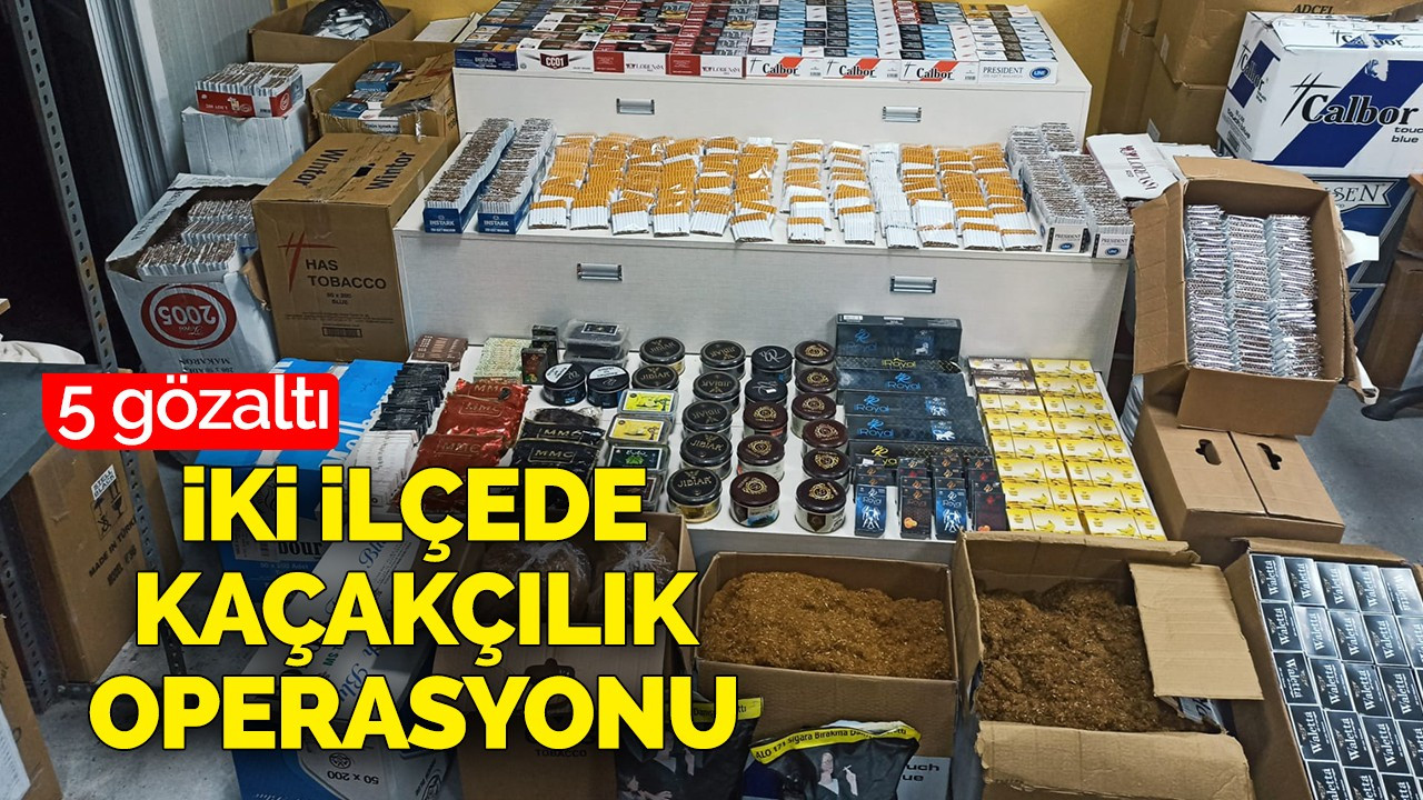 İki ilçede kaçakçılık operasyonu: 5 gözaltı