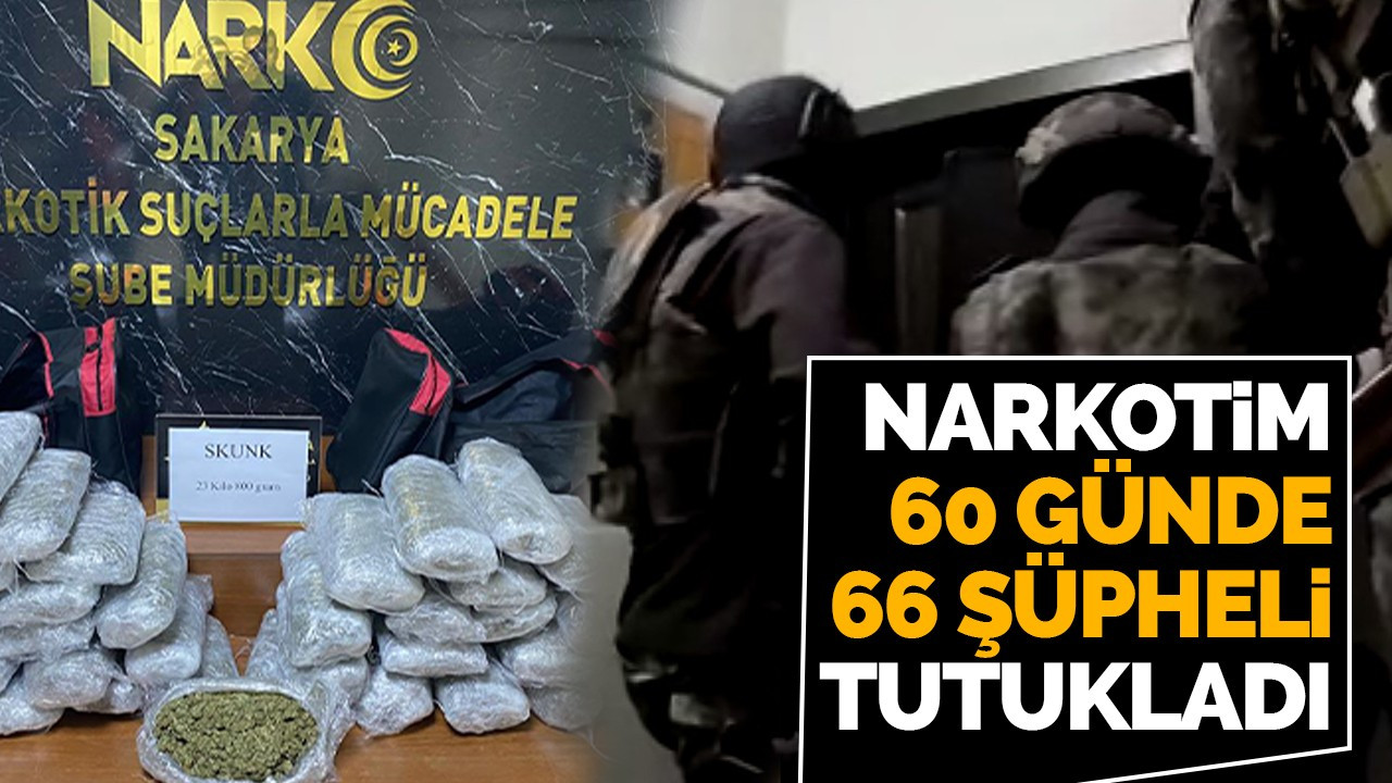 NARKOTİM 60 günde 66 şüpheli tutukladı