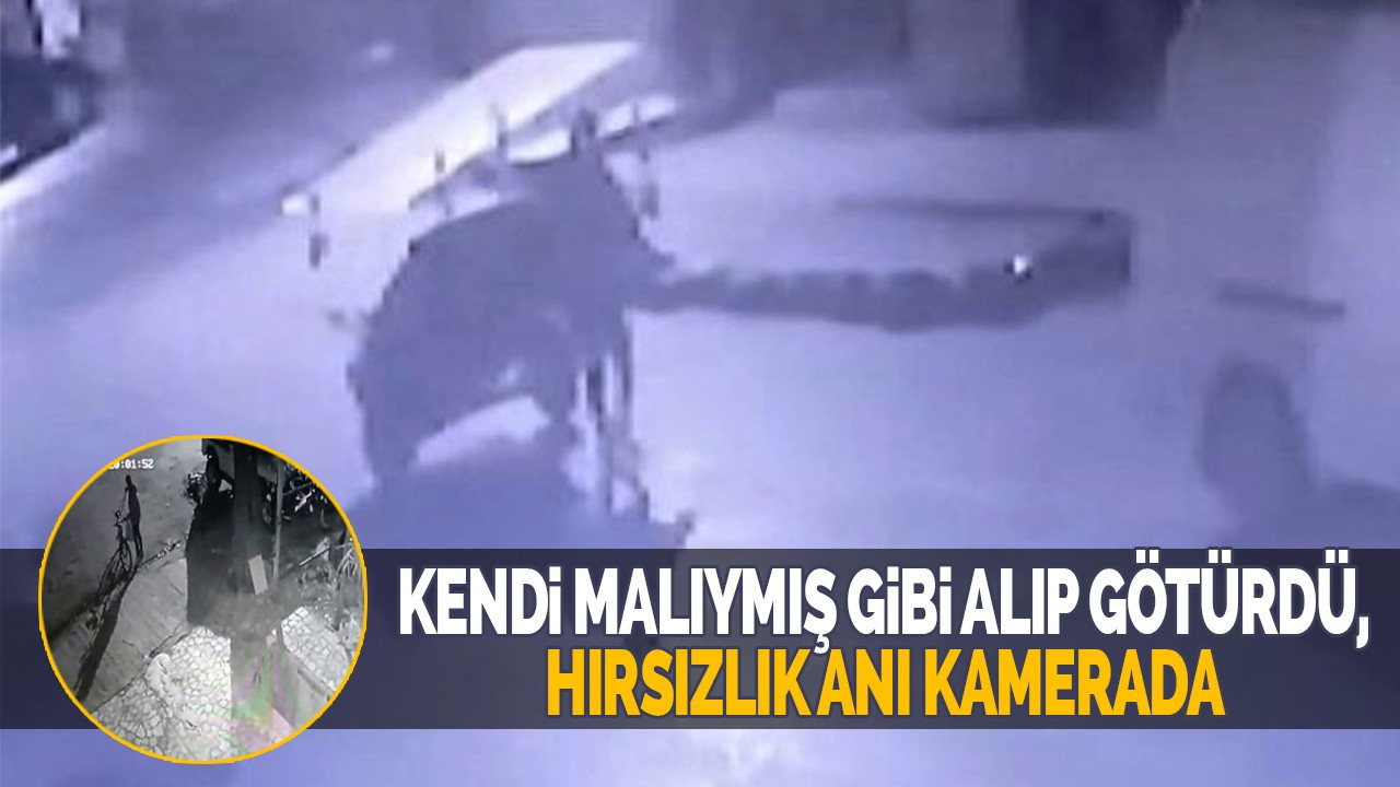 Kendi malıymış gibi alıp götürdü, hırsızlık anı kamerada
